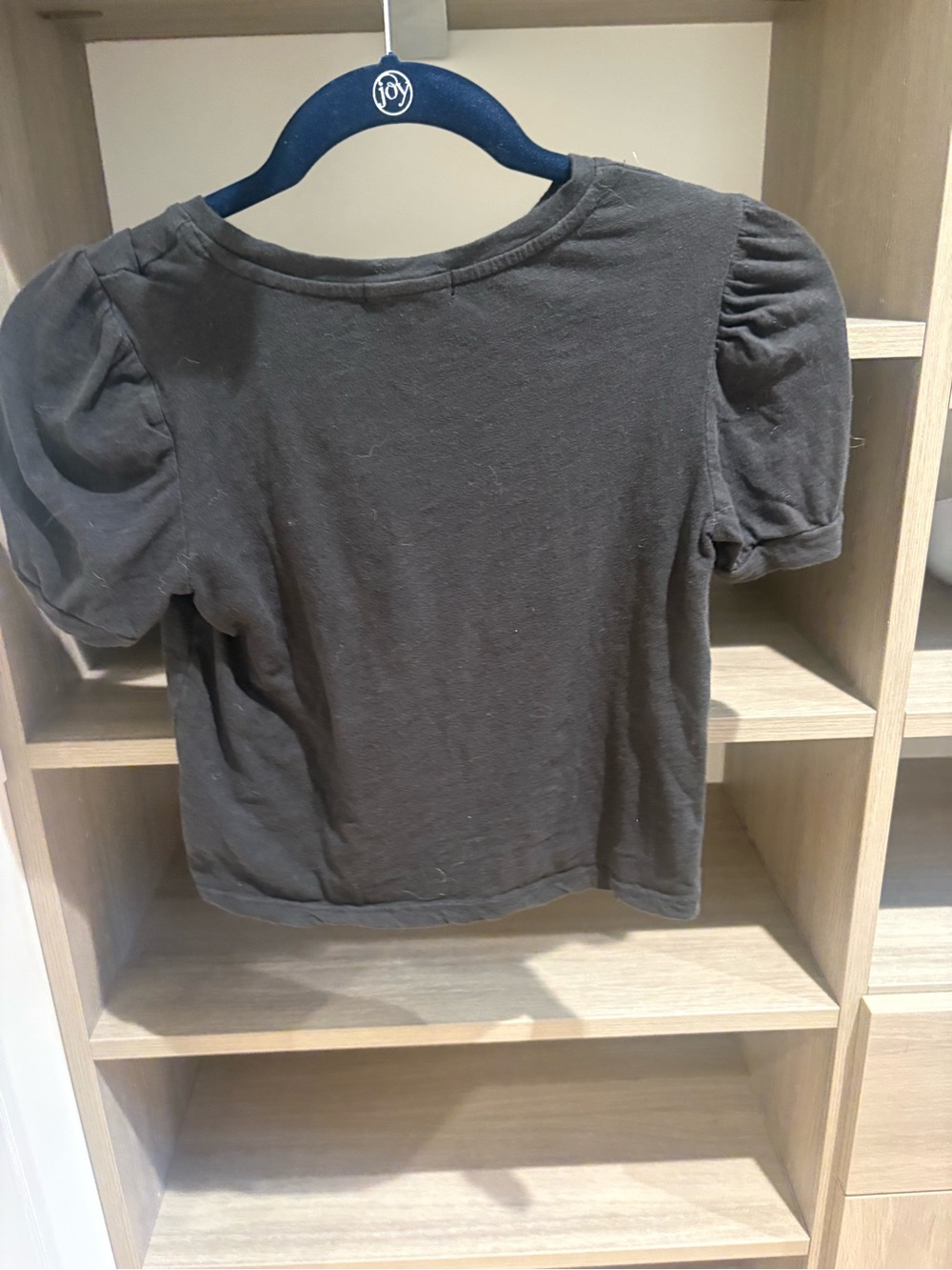 Girls Puff-Sleeve Short Sleeve Tee — Black